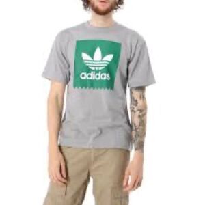 Adidas Blackbird Logo Men Women Unisex Size Large Gray Green Short Sleeve Tee